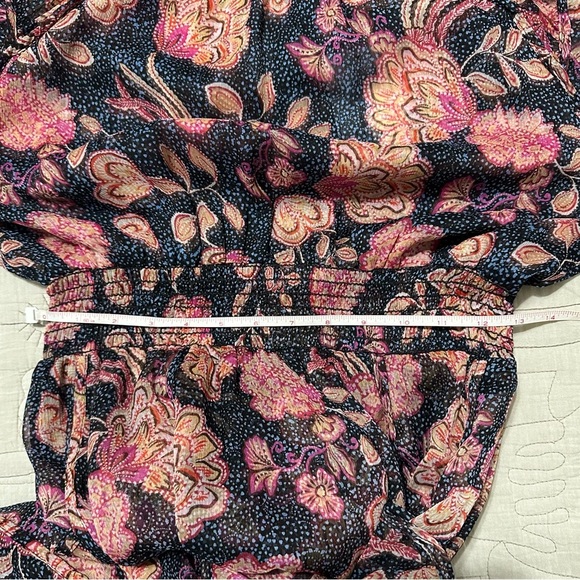 NWT MISA Azura Dress Flora Dot Sz L Navy Pink - Picture 8 of 8